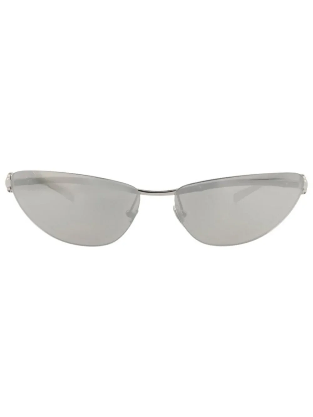 New Gucci Women's Sunglasses Cat Eye Metal Frame Silver Silver Grey